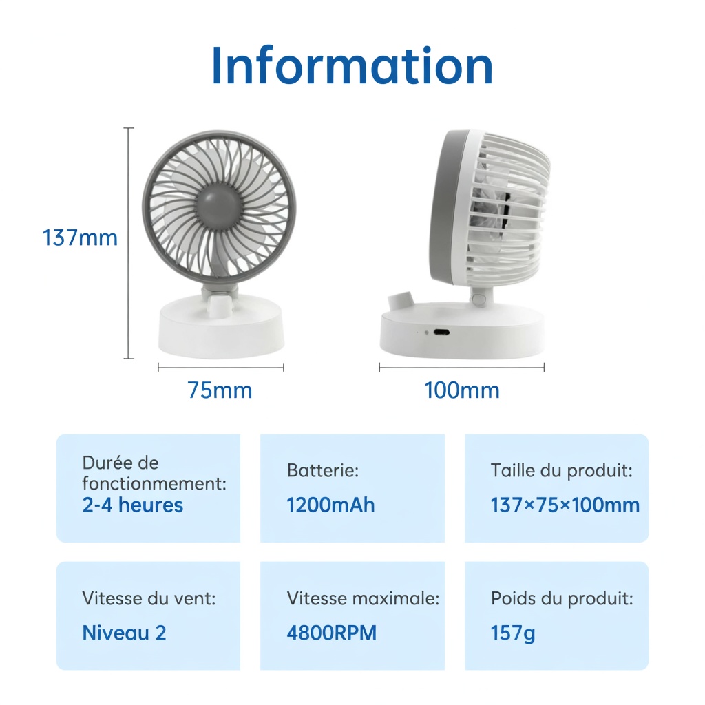 Ventilateurs Rechargeables – Modèles ST-B02 – Image 7